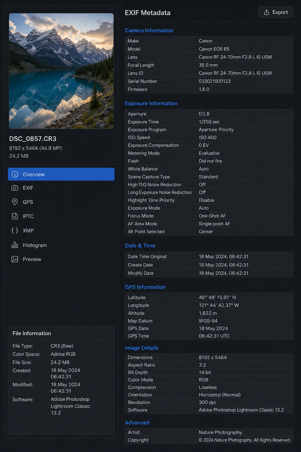 View Metadata